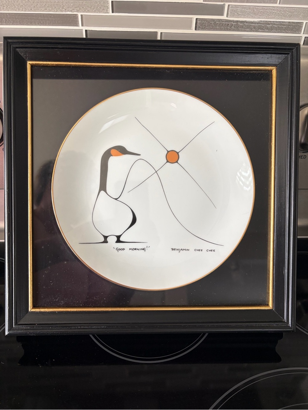 Benjamin Chee Chee - Good Morning framed collector plate